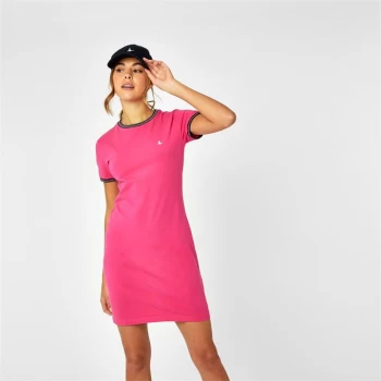 Jack Wills Harlech Ringer Dress - Cerise