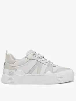 Lacoste Womens Lacoste L002 Leather Trainers, White/White, Size 3.5, Women