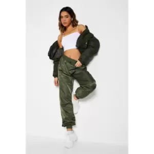 I Saw It First Nylon Cuffed Cargo Trouser - Green