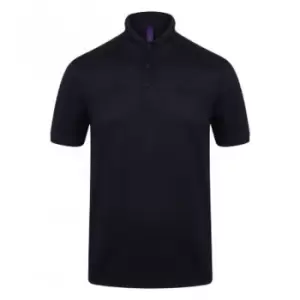 Henbury Mens Stretch Microfine Pique Polo Shirt (S) (Oxford Navy)