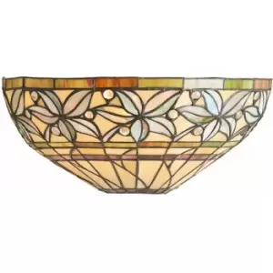 Loops - Tiffany Glass Wall Light Cream & Autumn Flower Shade Interior Sconce i00236