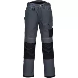 Portwest Mens PW3 Work Trousers (44R) (Grey/Black) - Grey/Black