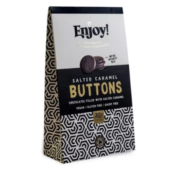 Enjoy Raw Choc Salted Caramel Filled Chocolate Buttons - 96g