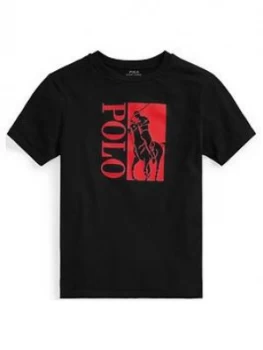 Ralph Lauren Boys Big Pony Polo T-Shirt - Black, Size 14-16 Years, L