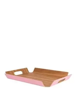 Navigate Candy Pink Willow Wood Serving Tray