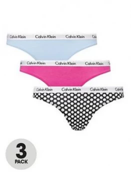 Calvin Klein Printed Dot Thong 3Pk Bottoms