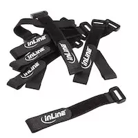 InLine Velcro Cable Ties 20x200mm 10 Pieces Black