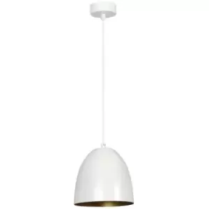 Emibig Lenox White/Gold Dome Pendant Ceiling Light 1x E27