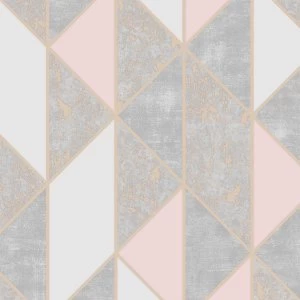 Graham & Brown Superfresco Colours Milan Geo Wallpaper - Blush