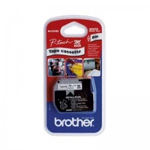 Brother P-touch M Tape 12mm Black/White