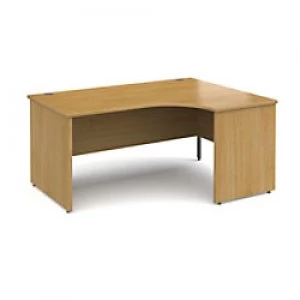 Dams International Right Hand Ergonomic Desk with Oak Coloured MFC Top and Graphite Panel Ends and Silver Frame Corner Post Legs Contract 25 1600 x 12