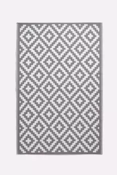 Zoe Geometric White & Grey Outdoor Rug