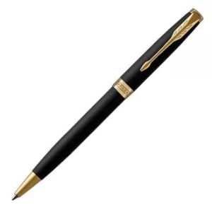 Parker Sonnet Matt Black Gold Trim Ball Pen