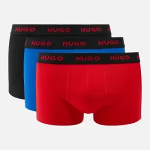 HUGO Bodywear 3 Pack Black Waistbank Cotton-Blend Trunks - XL