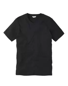 Cotton Traders Short Sleeve V-Neck Base Layer in Black