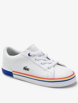 Lacoste Boys Infant Lerond 0320 Trainer - White Multi, White/Multi, Size 3 Younger