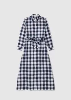 Barbour Womens Marine Check Maxi Dress In Navy Check