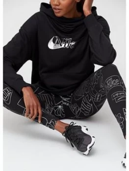 Nike NSW Icon Clash Funnel Hoodie - Black Size M Women