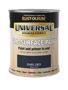 Rust-Oleum Universal Metal And All Surface Paint - Dark Grey Gloss 750Ml