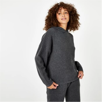 Jack Wills Lounge Knitted Hoodie - Charcoal