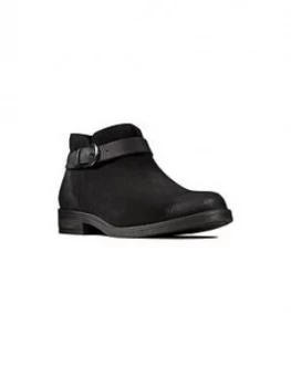 Clarks Demi Tone Shoe Boot, Black Suede, Size 4, Women