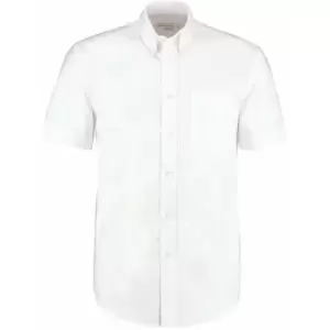 Kustom Kit KK350 Mens 18" Short Sleeve White Oxford Shirt - White