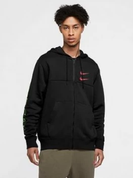 Nike Sportswear Swoosh Full Zip Hoodie - Black Size M Men