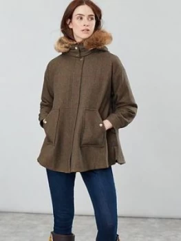 Joules Carolyn Swing Coat - Green Tweed