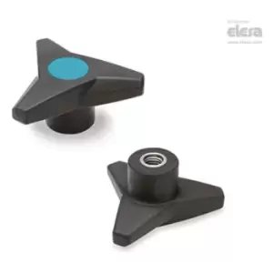 Elesa - soft Three-arm knob-VB.839/63 SST-M8-Soft-C5 Blue