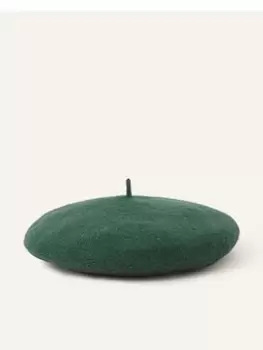 Accessorize Wool Beret, Green, Women