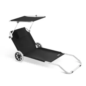 Sun Lounger Kreta Anthracite Aluminium with Castors