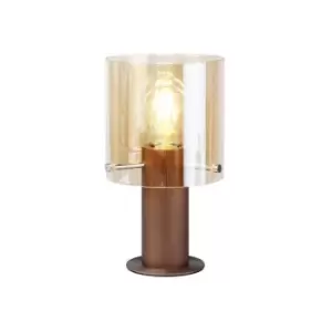 Luminosa Lighting - Luminosa Table Lamp, 1 Light Table Lamp E27, Mocha, Amber Glass