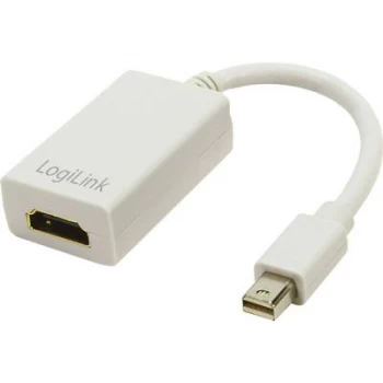 LogiLink CV0036A DisplayPort / HDMI Adapter [1x Mini DisplayPort plug - 1x HDMI socket] White 10.00 cm