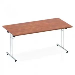 Sonix Rectangular Chrome Leg Folding Meeting Table 1600x800mm Walnut