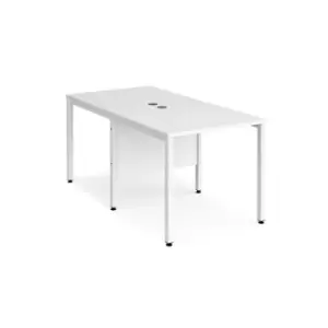 Office Desk 2 Person Rectangular Desk 800mm White Tops With White Frames Maestro 25