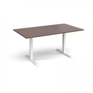 Elev8 Touch boardroom table 1800mm x 1000mm - white frame and walnut