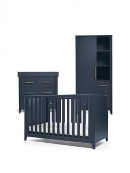 Mamas & Papas Midnight Blue Melfi Cot Bed, Dresser Changer & Storage Wardrobe