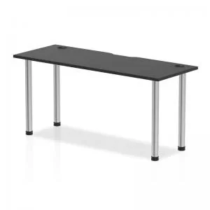 Impulse Black Series 1600 x 600mm Straight Table Black Top with Cable