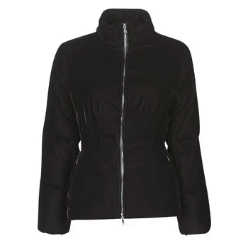 Emporio Armani Velvet Padded Puffer Jacket Black Size L Women