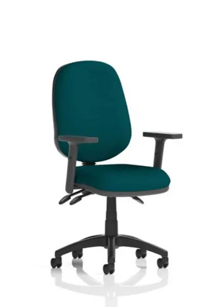 Eclipse III Lever Task Operator Chair Bespoke With Height Adjustable Arms In Teal