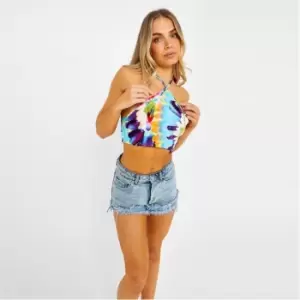 Missguided Floral Halterneck Crop Top - Multi