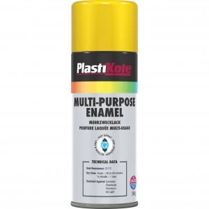 Plastikote Enamel Aerosol Spray Paint Yellow 400ml