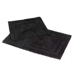 Showerdrape Pinnacle 2 Piece Cotton Bath Mat Set - Charcoal