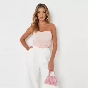 Missguided Chiffon Drape Bandeau Corset Top - Pink