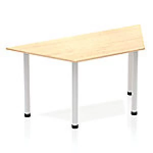 Impulse Trapezium Table 1600 Maple Post Leg Silver