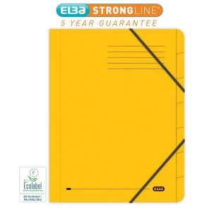 Elba Boston Foolscap Part File Pressboard Elasticated 7 Part Yellow Pack of 5