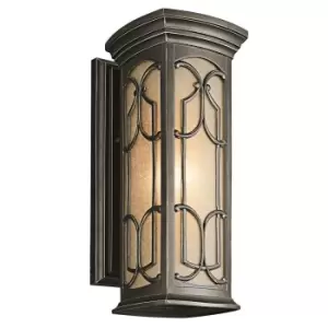 Outdoor IP44 Wall Light Sconce Olde Bronze LED E27 100W Bulb External d01694