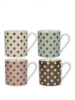 Katie Alice Cottage Flower Spot Mugs ; Set Of 4