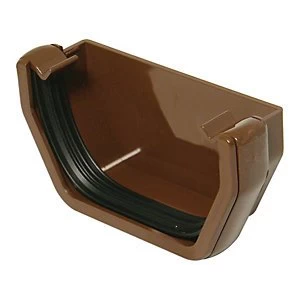 FloPlast RES1BR Square Line Gutter External Stopend - Brown