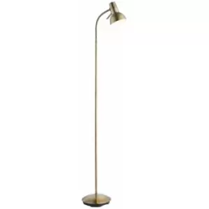 Loops - Tall Arched Floor Lamp Antique Brass Free Standing Curved Arm Sofa Reading Light